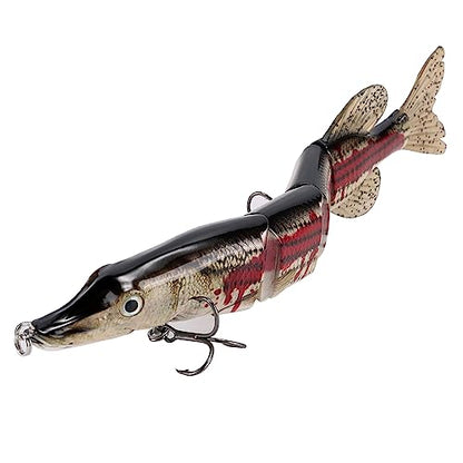 Large Multi Jointed Fishing Lures Bait,Big Giant Fishing Bass Lures,Crankbaits Swimbaits with Treble Hook - color: B3-10.24",3.8oz