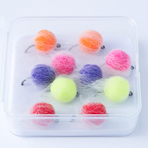 BASSDASH Fly Fishing Wet Flies Streamers Nuke Eggs for Trout Steelhead Salmon Fishing, Fly Lure Kit with Box - size: #6
