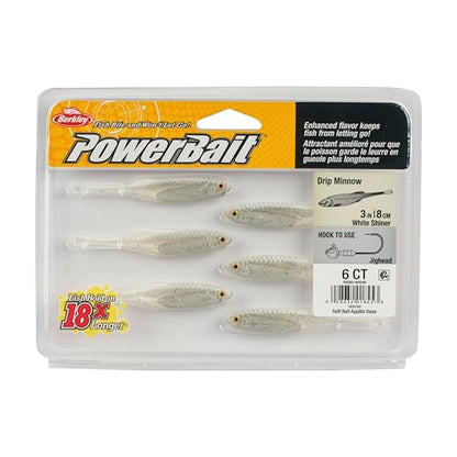 Berkley PowerBait Drip Minnow Fishing Soft Bait - color: White Shiner, size: 3"