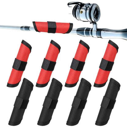 8 Pcs Lure Wrap, 5.9 Inch Fishing Hook Covers Fishing Hook Cover Protector Guard to Keep Fishermen Safe for Rod - color: Red, Black