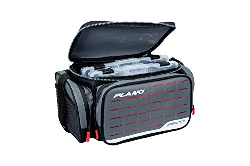 Plano Weekend Series 3600 Tackle Case, Medium, Gray Fabric, Includes 2 Stowaway Utility Storage Boxes for Fishing Baits & Lures, Premium Soft Fishing Storage - color: Grey, style: 3600 Tackle Case