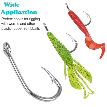 Saltwater Circle Hooks,50 Packs Strong Stainless Steel Fishing Hooks Live Bait Fish Hook Jig Catfish Hook 1/0-10/0 - size: 10/0 - 50 PACK