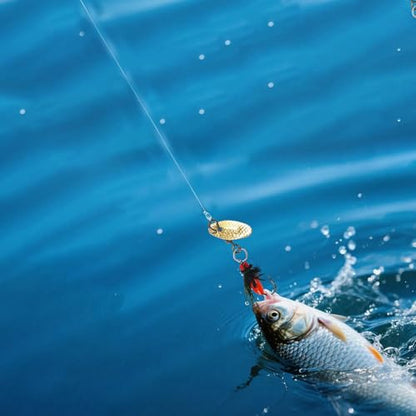 5-Pack Artificial Fly Fishing Lures with Spinner Blades, Ideal for Bass, Trout, Sunfish & Pike Fishing