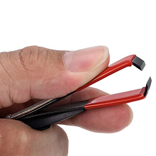 PATIKIL Fishing Quick Knot Tying Tool Stainless Steel 4 in 1 Fly Line Clipper with Fishing Retractor Combo for Angler Vest Pack Tool Gear, Black Red