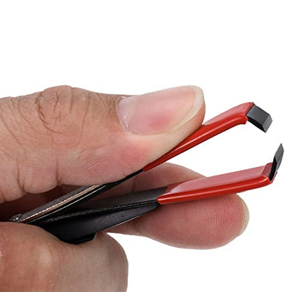 PATIKIL Fishing Quick Knot Tying Tool Stainless Steel 4 in 1 Fly Line Clipper with Fishing Retractor Combo for Angler Vest Pack Tool Gear, Black Red