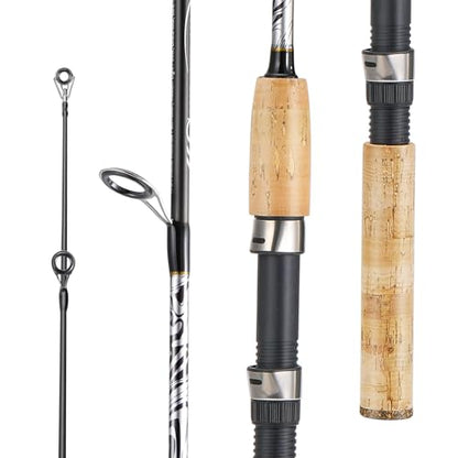 Sougayilang Spinning & Casting Rods, Strong Carbon&Glass Composite Fishing Rod with Stainless Steel Line Guides for Bass, Trout, Panfish, Catfish - color: Spinning, size: 7'6" MH- Fast- 2piece