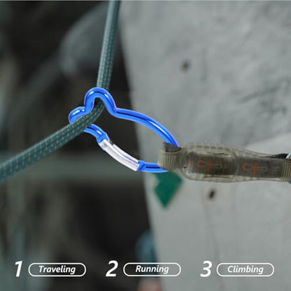 INOOMP 15 Pcs Fish Shape Carabiner Clips Outdoor Snap Buckles Compact Lightweight Keychain Hooks for Camping Hiking Travel