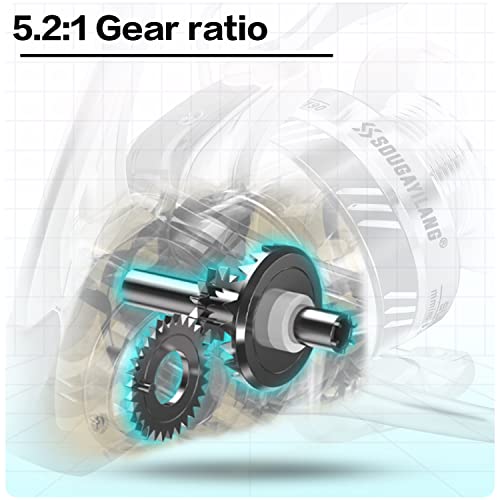 Sougayilang Fishing Reel, Ultralight Spinning Reel with Aluminum Spool, 5.2:1 High Speed Spinning Fishing Reel, 1000-6000 Series for Freshwater - color: Green, size: 4000