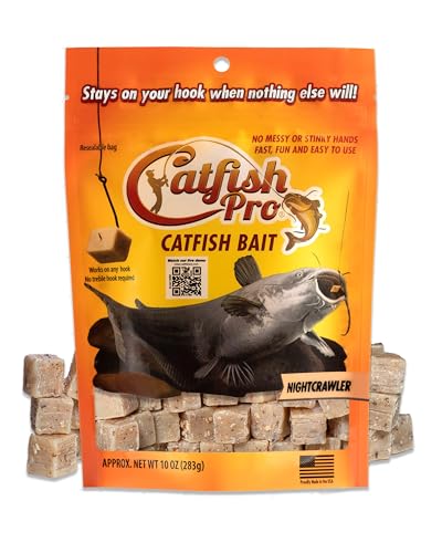 Catfish Pro Catfish Bait - 10oz Bag with 80pcs | Irresistible Scent for Catfish | Mess-Free, Stays On Your Hook When Nothing Else Will | Great for Rod, Reel, Trotline, Jugs & Yoyos Fishing - color: Nightcrawler
