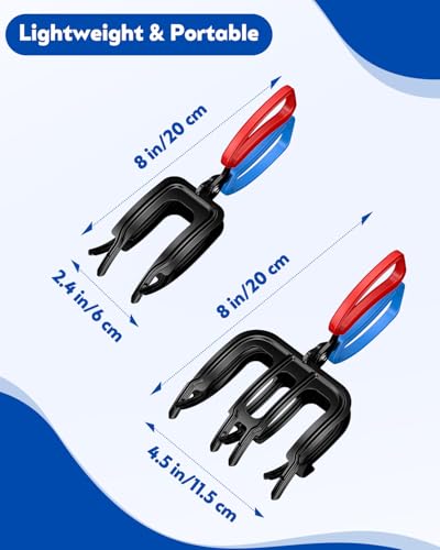 Pawfly 2 Pcs Fish Grippers, Non-Slip 2 or 3 Claw Fishing Pliers, Metal & ABS Plastic, Multifunctional Fish Control Clamps - size: 2+3 Claw