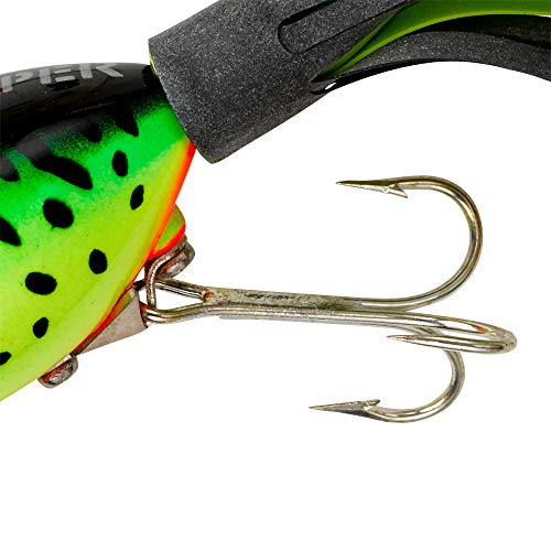 Arbogast Hula Popper Topwater Bass Fishing Lure - color: Fire Tiger, size: 2 in, 3/8 oz