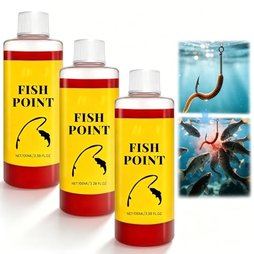 2026 Upgraded Concentrated Fish Attractant Liquid, 100ml Powerful Fish Point Liquid Bait for Trout, Panfish and More, Enhances Scent & Improves Biteresponse - color: 3PCS