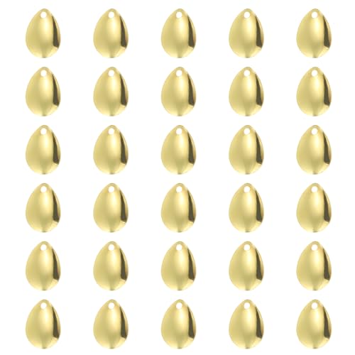 PATIKIL Fishing Lure Blades Willowleaf Lure Making - color: Golden, size: 0.7"x0.6"