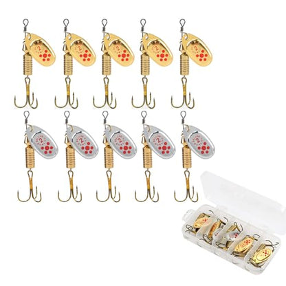 10Pcs Spinner Baits Set Fishing Lures Metal Baits Trout Fishing Baits Sequins Crankbait Outdoor Fishing Accessories