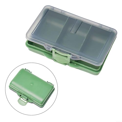 Fishing Tackle Box for Carp Fishing, Small Bait Storage Container with 1-8 Compartments, PP Polymer Lure Organizer and Rig Case, Green(C) - size: C