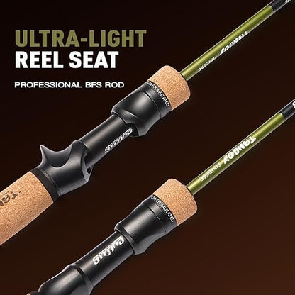 Tangoy Ultralight Fishing Rod 2-Piece Trout, Panfish, Crappie with Carbon Fiber Blank & Cork + High EVA Handle - Micro Light Fishing Pole, Fuji Guide Expansion Joint System - size: Cast-564UL-4PCS