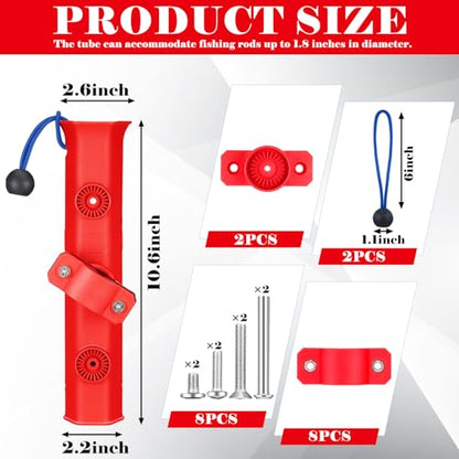 Seenelling Fishing Rod Holder for Bike Rack Pole Mount Rotatable Fishing Chair Pole Holders with Clamp for Boat Bicycle Motorcycle Kayak Cart - color: Red
