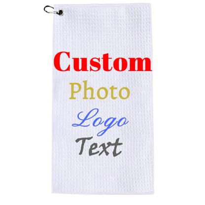 Personalized Custom Golf Towel Large 16"x40" 1 2 3 4 6 8 Pack/PC in Bluk,Customize Logo Photo Text Golf Towels Long with Hook Clip for Men Women,Funny 2025 Golfing Gift for Team Golfers Fans - size: 15.7-inch x 39.4-inch