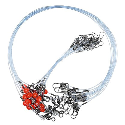 Fishing Leader Rigs Saltwater Tackle Rigs with Swivels Snaps, High Strength Wire Leaders Rigging Surf Fishing Gear Equipment for Lures Bait Hooks Catfish Walleye - color: Blue Nylon Leader, size: 12PCS, style: 1 Arm