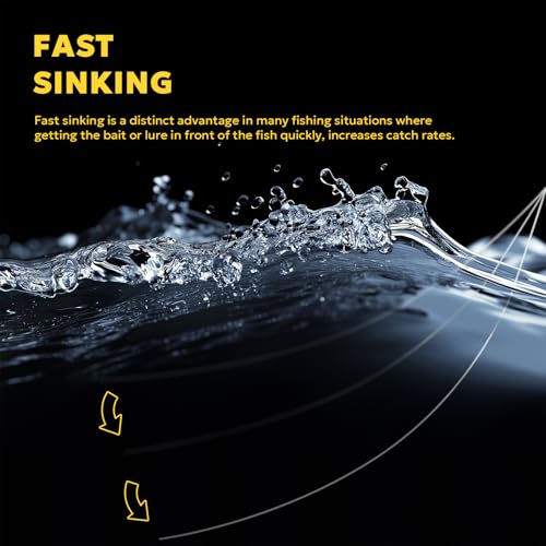 SF 100% Pure Fluorocarbon Leader Material Fishing Line Virtually Invisible Shock Resistant Increased Sensitivity Sink Fast Clear 55yd - color: Clear, size: 55Yds-15LB