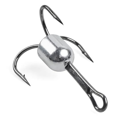 Snagging Hooks Weighted Treble Hooks - 4PCS/8PCS Sharp Treble Fishing Hooks with Weight for Bass Salmon Gator 5/0 6/0 8/0 10/0 - style: 5/0-1oz-4pcs