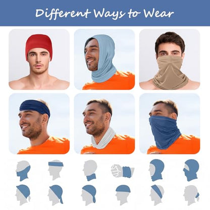 Geyoga Summer UV Protection Cooling Neck Gaiter | Sunscreen Breathable Face Scarf Bandana Mask Neck Gaiter for Outdoor Fishing Hiking Camping - color: Neutral Colors