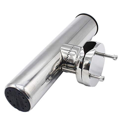 X-Haibei 2 Pcs Rail Clamp On Fishing Rod Holder for Boat Stainless Steel Clamp Fittings Rail 1-1/4 to 2 inch