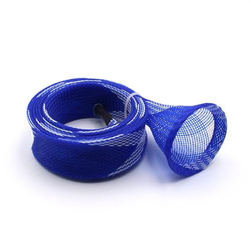 Mr. Z Pack of 4 Casting Fishing Rod Sleeves with 2 Rod Straps Fishing Rod Covers Pole Jacket Rod Socks - color: Blue and White