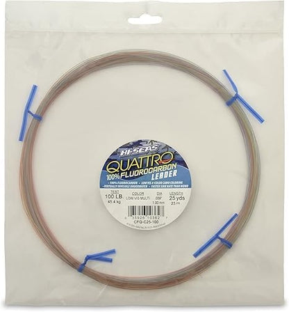 Hi-Seas Quattro 100% Fluorocarbon Leader - size: 25 Yard, 100 Pound Test