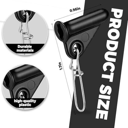 8 Pcs Fishing Line Sinker Sliders with Slide Lock Rotating Swivel Fishing Sinker Weight Slide Sleeve Locking Clips Swivel for Freshwater Saltwater Rig Catfish Rig Black