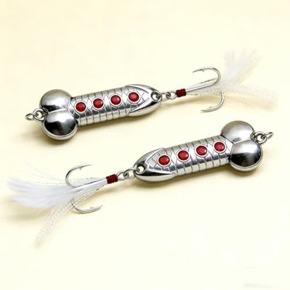 5Pcs Funny Fishing Lures,Top Water Bass Fishing Hooks Gear,Metal Luminous Sequin Spoons,Prank Joke Fish Lure Trout Lures Spinner Baits for Fishing Lovers,Freshwater Saltwater Fishing Gag Gifts for Men