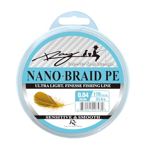 Ultra Slim Braided PE Fishing Line, Strong Knot Strength, Deign for Ultra Light Freshwater Fishing, Come with 3lb Test or 5lb Test, 170Yds Each Spool - color: Turquoise, size: 0.04mm-3Lbs