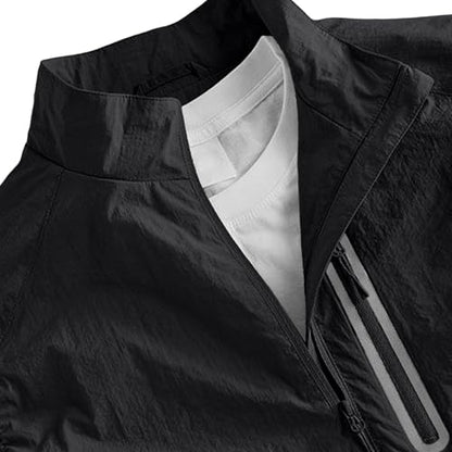 Fishing Vest - Fishing Vests for Men Lightweight Waterproof Zip Up Sleeveless Utility Jackets Outwear with Multi Pockets - color: 01# Black, size: X-Large