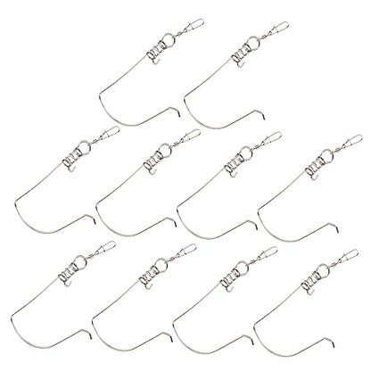10pcs Stainless Steel Fish Buckle for Outdoor Fishing Fish Stringer Spring Lock Portable Sinkers for