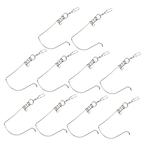 10pcs Stainless Steel Fish Buckle for Outdoor Fishing Fish Stringer Spring Lock Portable Sinkers for