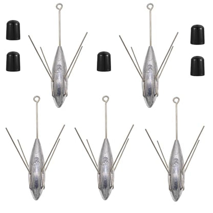 5 Pcs Sputnik Sinker Fishing Weights Lead Surfing Casting Spider Sinkers Long Tail Fishing Equipment for Catfish Saltwater Beach Sand Ocean - size: 3oz - 5pcs