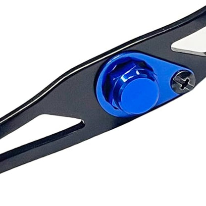 Fishing Reel Handle Fishing Baitcasting Reel Replacement Parts, with EVA Knob and Nut (Black+Blue) - color: Black Blue