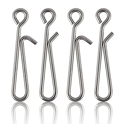 Dr.Fish 50 Pack Fishing Clips Quick Change Speed Clips Crankbait Snaps Stainless Steel Line Lure Hook Connector Freshwater - size: #5-62LB-1.1"