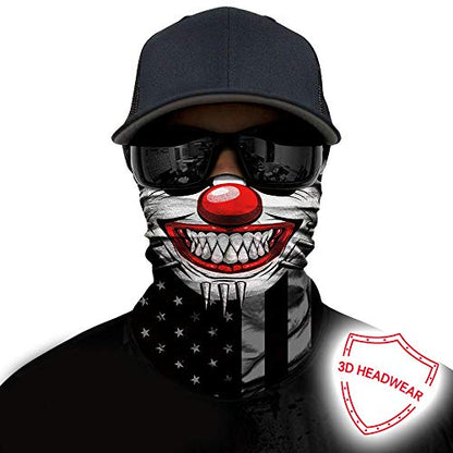 Obacle Bandana Face Mask Neck Gaiter Tube Mask Men Women for Sun Dust Protection - color: Clown Red Nose 9 Thorns