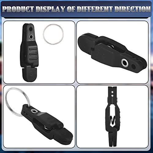 Honoson 20 Pieces Heavy Tension Snap Release Clips Padded Trolling Clips with Key Ring for Weight Planer Board Offshore Kites Downrigger Fishing - color: Black