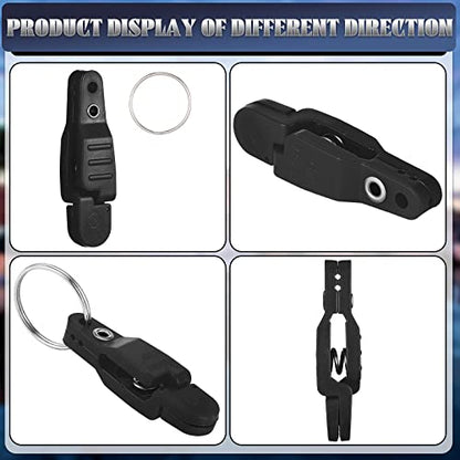 Honoson 20 Pieces Heavy Tension Snap Release Clips Padded Trolling Clips with Key Ring for Weight Planer Board Offshore Kites Downrigger Fishing - color: Black