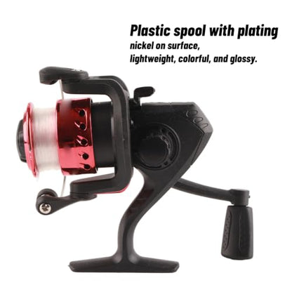 OUKENS Fishing Reel, 3 Colors Freshwater Plastic Plating Lightweight Spinning Fishing Reel Tackle Accessory - color: Red
