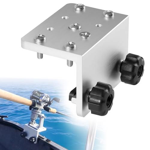 90° Boat Gunnel Track Mount Bracket for Rod Holders, Downriggers, Fish Finders & Marine Accessories, Aluminum Mounting Base for Lund, Ranger and Lowe Boats