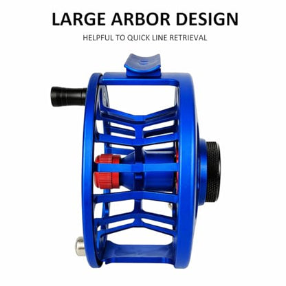 Aventik FLK Fly Fishing Reel Aluminum Trout 3/5, 5/7, 7/9wt Large Arbor Freshwater Fly Reel - size: 3/5wt, style: Blue-without Line