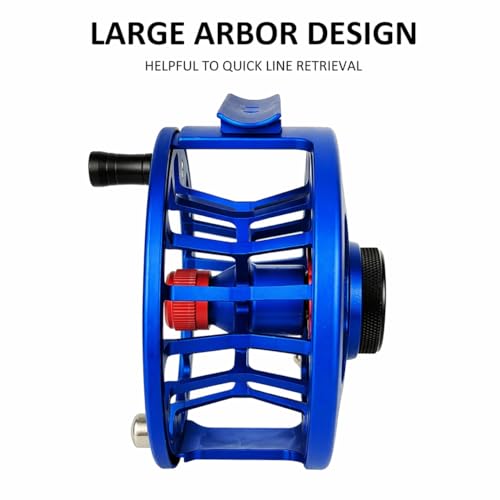 Aventik FLK Fly Fishing Reel Aluminum Trout 3/5, 5/7, 7/9wt Large Arbor Freshwater Fly Reel - size: 7/9wt, style: Blue-without Line