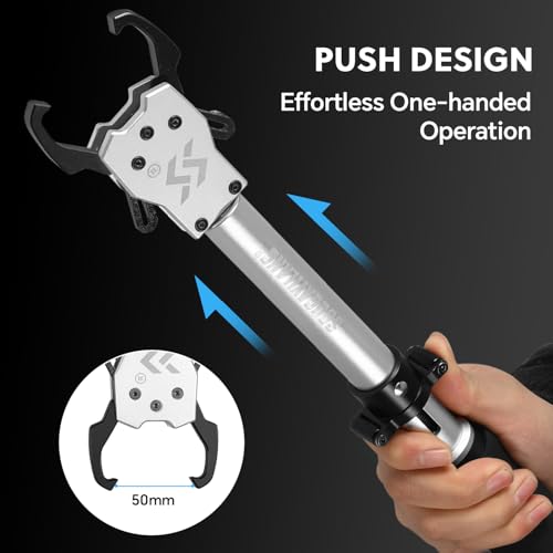 Sougayilang 15" Fish Lip Gripper with Integrated Scale, 40lb Built-in 360° Rotating Handle Non-Slip EVA Grip, Fishing Tool for Saltwater Freshwater Catch and Release