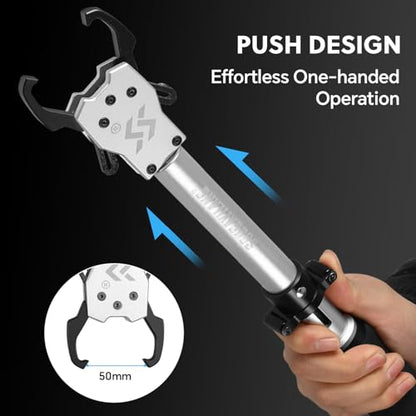 Sougayilang 15" Fish Lip Gripper with Integrated Scale, 40lb Built-in 360° Rotating Handle Non-Slip EVA Grip, Fishing Tool for Saltwater Freshwater Catch and Release