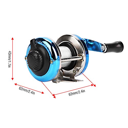 Ice Fishing Reel, Durable Metal Baitcasting Reel Blue Inline for Saltwater Freshwater Winter Anglers