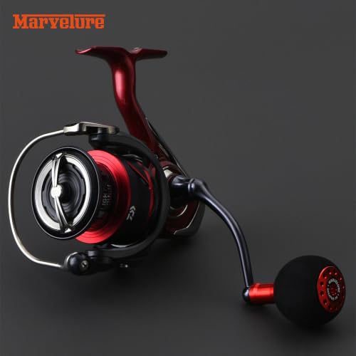Comfort EVA Power Knob 1.5'' (38 mm) Compatible for Shimano Stella Stradic Vanford, Daiwa Exist LT Tatula LT Fuego LT, Spinning Reel Handle Replacement Knob - color: Black Red