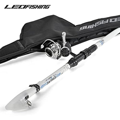 LEOFISHING Portable Fishing Rod Case Folding Fishing Pole Bag Fishing Pole Tackle Protective Cover Case Fishing Spinning Rod Bag Special Design for Fishing Poles with Reels 3 Size (Small) - size: Small-85cm/33.5in